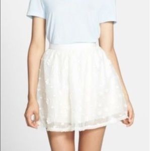 LUSH ~ sheer ivory sprinkled flower skirt size m
